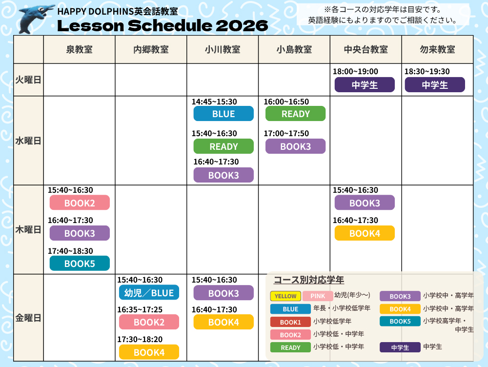 lesson schedule